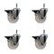 Service Caster 4'' Nylon Wheel Swivel 7/16'' Grip Ring Stem Caster Set with Brake, 4PK SCC-GR20S414-NYS-PLB-716138-4 - alternate 1